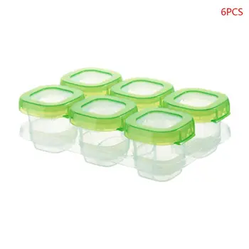 

6 Pcs Baby Plastic Food Containers Mini Weaning Freezing Pots Boxes Cube Freezer Storage Box