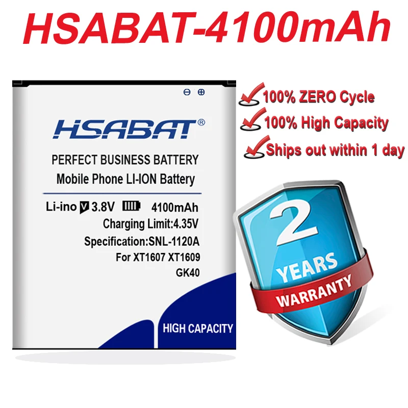 Аккумулятор HSABAT 100% 4100 мА · ч для MOTOROLA MOTO G4 PLAY XT1600 XT1609 XT1607 GK40 MOT1609BAT M0T1609BAT | Мобильные