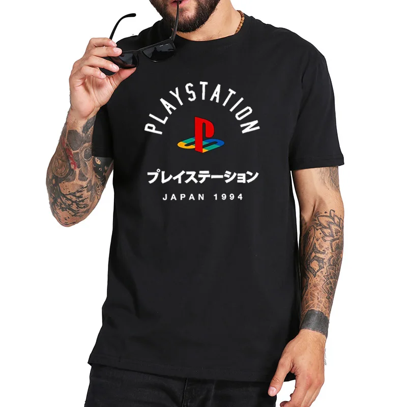 Футболка Playstation с логотипом японского цвета европейские размеры 100% хлопок