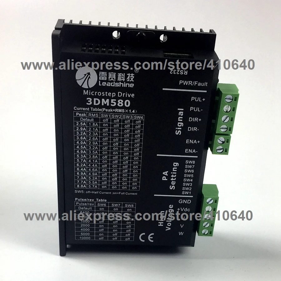 Подлинный Leadshine 3DM580 шаговый двигатель привод от 18 до 50VDC Max 8A подходит для 573S09 573S15 863S22 и 863S42 шаговый двигатель