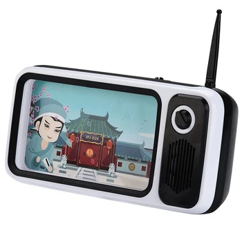 

New Hot Mini Wireless Bluetooth Speaker Portable Retro TV Mobile Phone Stand Holder