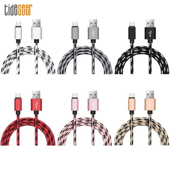 

100pcs Micro 8Pin Type USB C Charger Cable 0.25M 1M 2M 3M High Speed Metal USB Braided Data Fast Charging Cord for Mobile Phone
