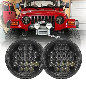 

7Inch Round Led Headlight 7" Round LED headlamp Replacement light with white DRL For Jeep Wrangler Lada 4x4 urban Niva
