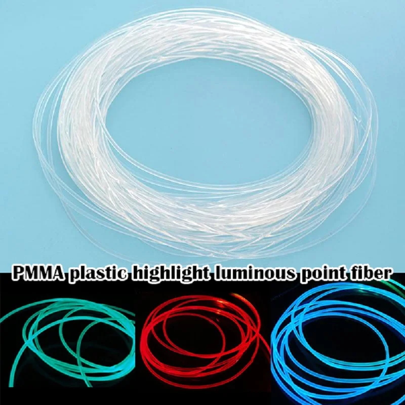 1M Long PMMA Side Glow Optic Fiber Cable 1.5mm/2mm/3mm Diameter For Car LED Lights Bright LB88 fiber optic cable