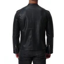 Ouma стиль мужской локомотив стоячий воротник кожаное пальто Европа и Америка Мода красивый кожаный пиджак пальто Xb035