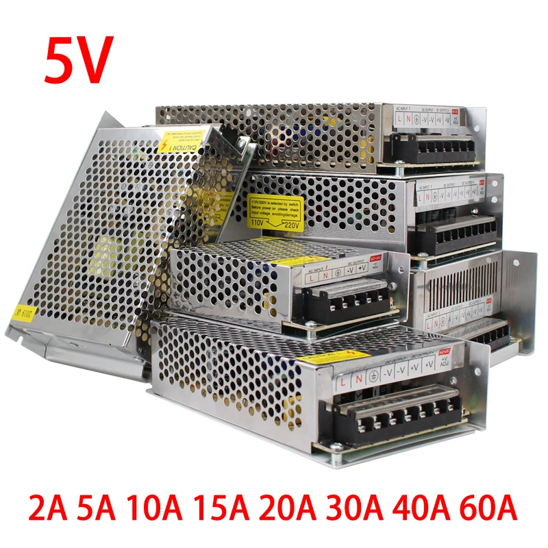 

Power Supply 5 Volt Transformer 220V 2A 5A 10A 15A 20A 30A 40A 60A 5 Volt Power Supply Led Driver 10W 25W 45W 75W 100W 150W 300W