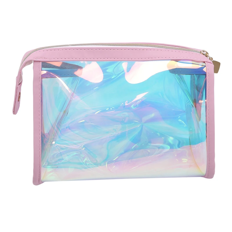 Women Cosmetic Bag Convenience Creative Small Travel Makeup Case High Quality Practical Transparent PU Bags Holographic Bags