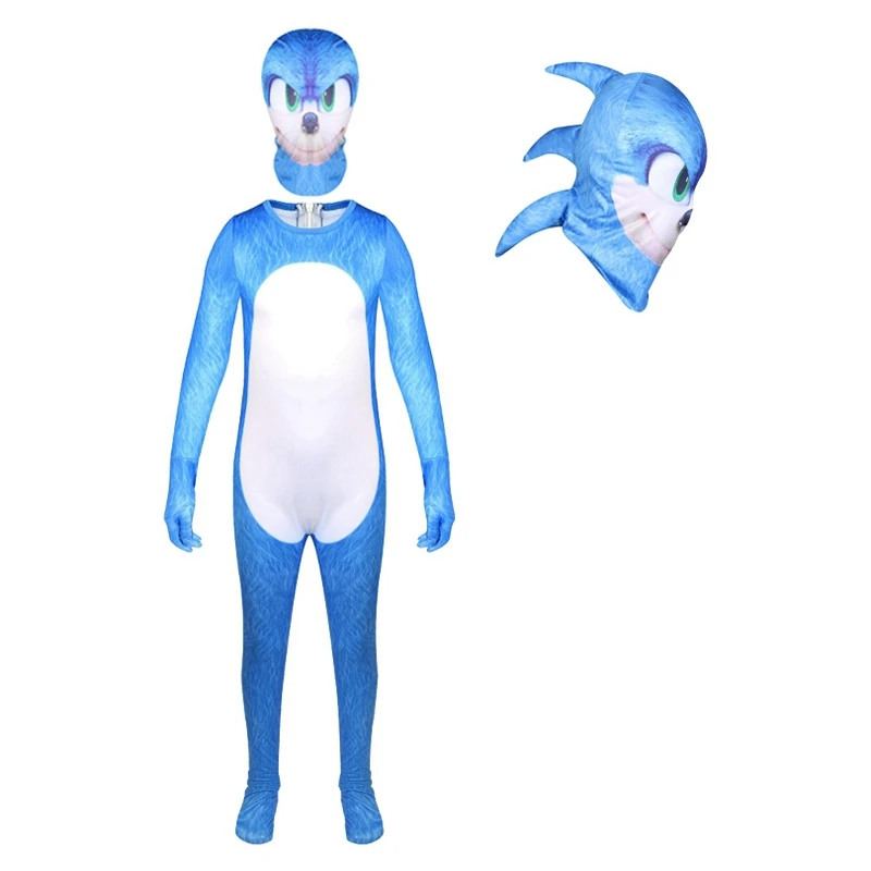 

Deluxe Sonic The Hedgehog Costume Children Game Character Cosplay Halloween Costume For Kids