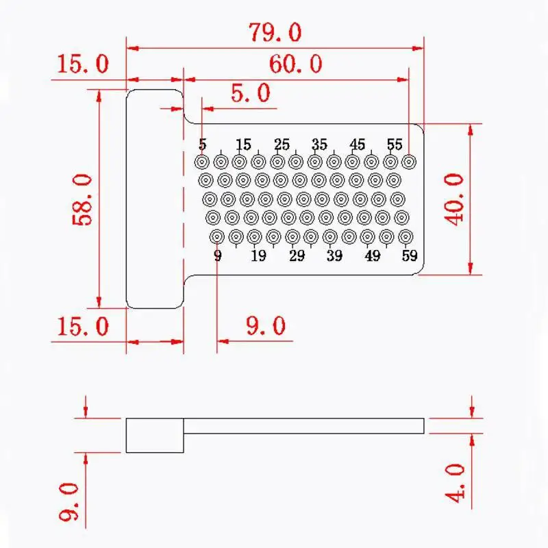 T60 Woodworking Ruler Hole Scriber Ruler Aluminum Alloy T-shaped Ruler Woodworking Mini Scriber Crossed Measuring Tool