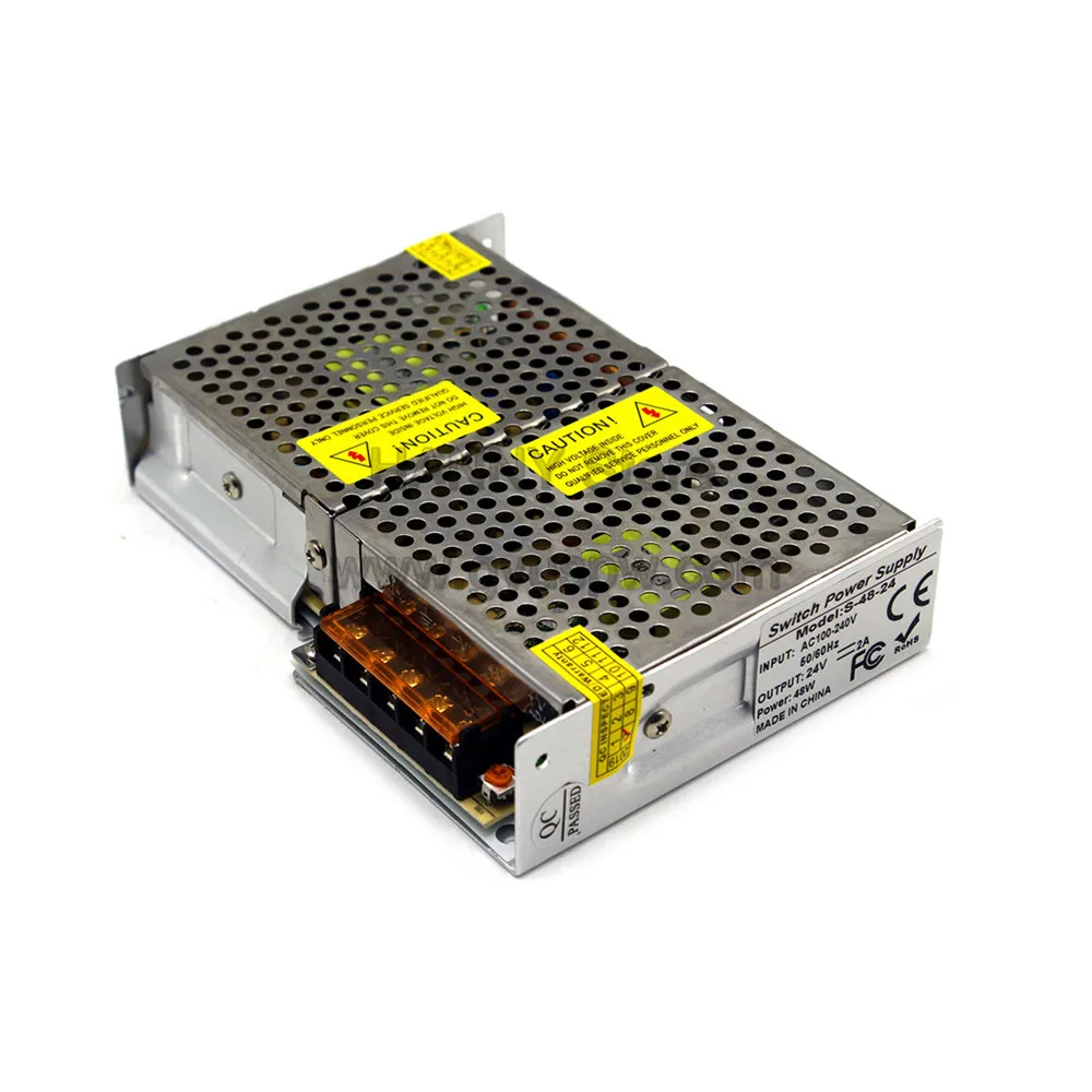Один выход DC24V 48 Вт блок питания Transformer трансформатор 100-240 В AC к DC 24 В SMPS для светодиодных полос освещения монитор CCTV DIY