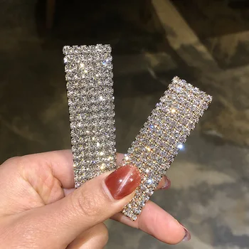 

1PC Fashion Women Girls Bling Headwear Crystal Rhinestone Elastic Hair Clip Barrette Hairpin Dropshipping