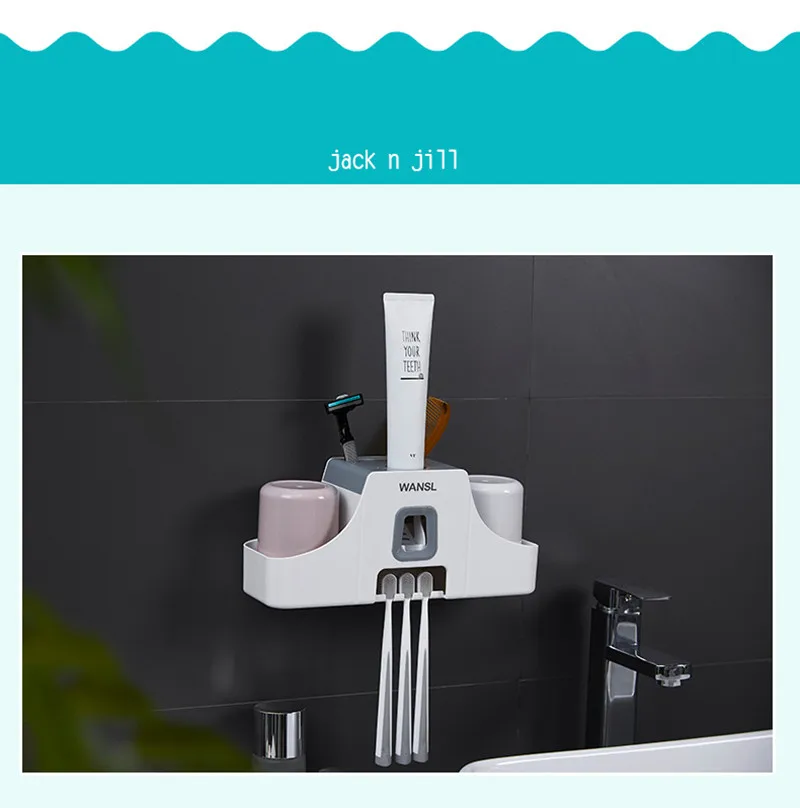 Creative Automatic Toothpaste Squeezers Set Toothbrush Rack Mouthwash Cup Mount Bathroom Accessories Household Goods Holder