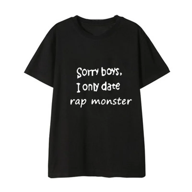 

kpop jin suga optional Korean loose simple wild short sleeved T-shirt letters k-pop Bangtan boys tops tshirt k pop tees t shirt