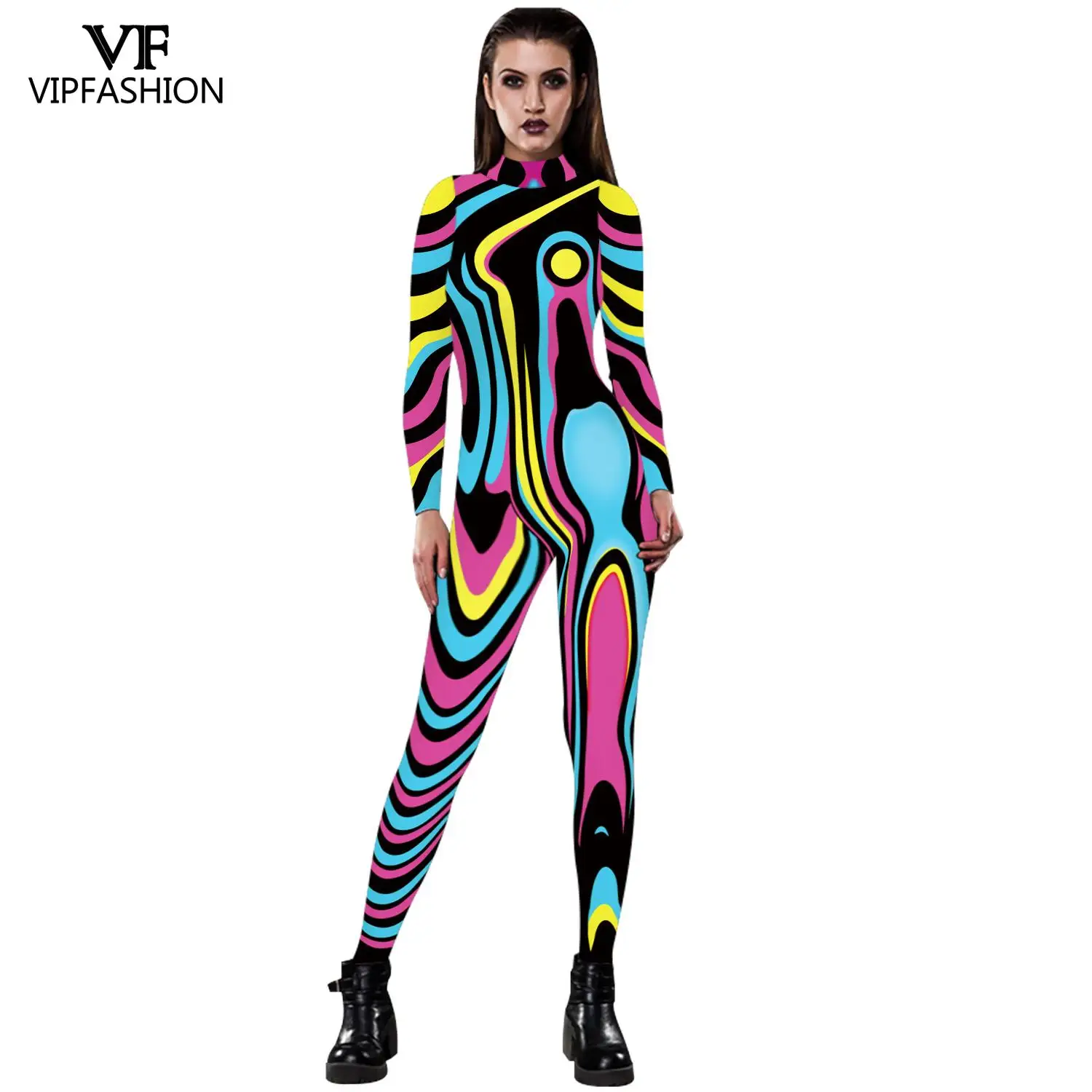 Women Zentai Suit Movie Cosplay Skeleton Printed Bodysuit Fancy Jumpsuit Halloween Party Costume
