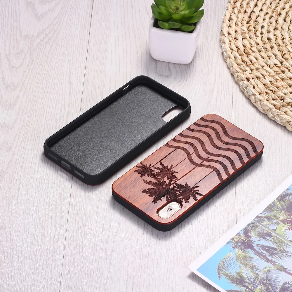Пляжные волны, песок, ладони Гавайи Природа Дерево чехол для телефона Coque Funda для iPhone 6 6S 6Plus 7 7Plus 8 8Plus XR X XS Max 11 Pro Max