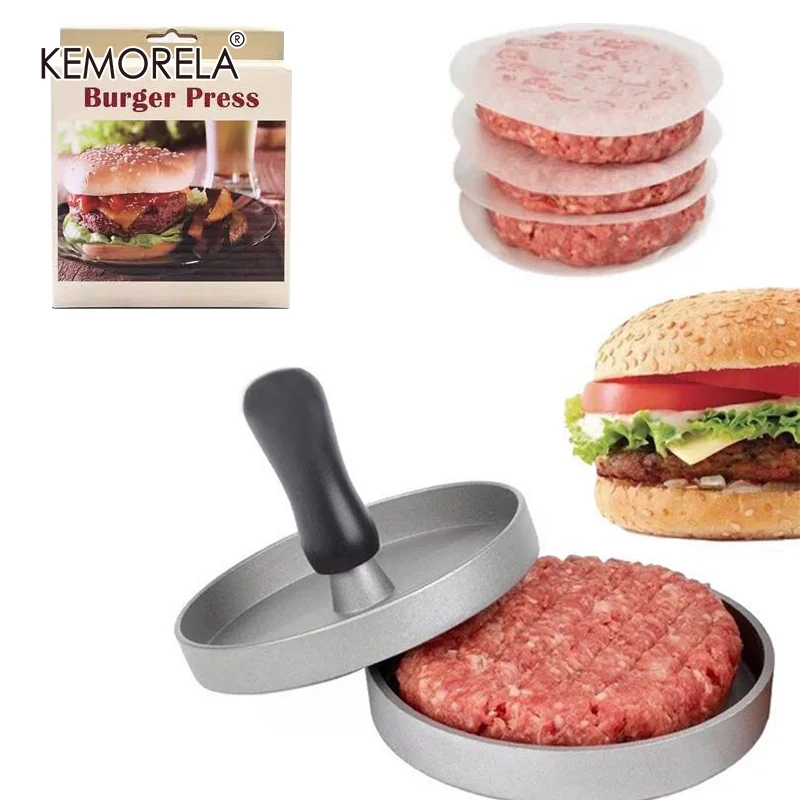 1 Set Round Shape Hamburger Press Aluminum Alloy 12 cm Hamburger Meat