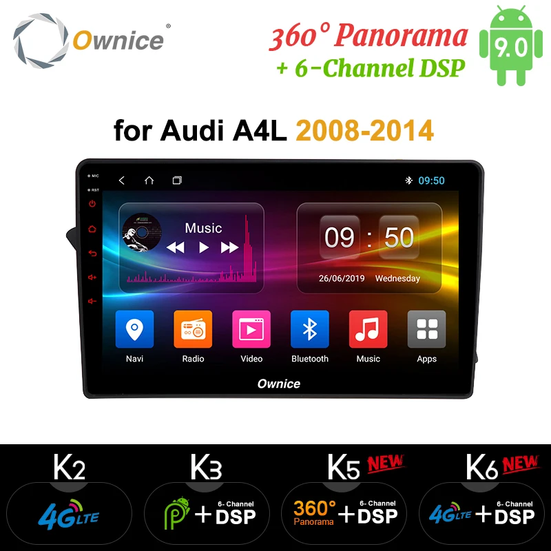 Perfect Ownice K1 K2 K3 8 Core Android 9.0 32GB ROM Support 4G LTE SIM Network Car GPS FOR Audi A4L 2008 - 2014 Radio Player 0