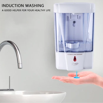 

Foam Soap Dispenser 700ml Automatic Sensor Wall-Mount Soap Dispenser Touchless Soap Dispenser Battery Powered Kitchen Bathroom