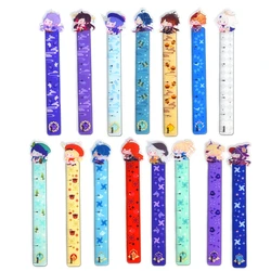 Genshin – règles acryliques à Impact, figurines Diluc Keqing Zhongli Hutao, règle droite, accessoires de Collection de Fans de papeterie pour étudiants 