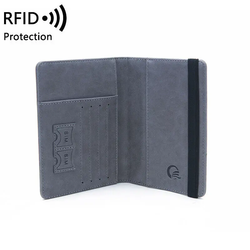 New Slim Leather Travel Passport Wallet Holder RFID Blocking ID Card Case Cover 