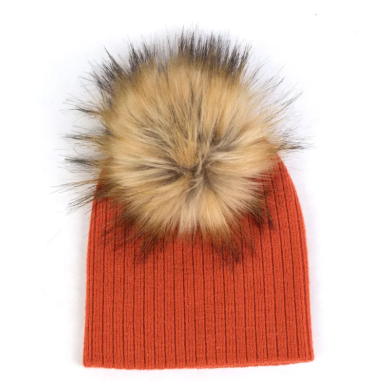 Geebro Fashion child baby Solid Color Ribbed Beanies hats With Faux fur pompom New Girls Boys Kids Soft Cute skully hats timberland skully Skullies & Beanies