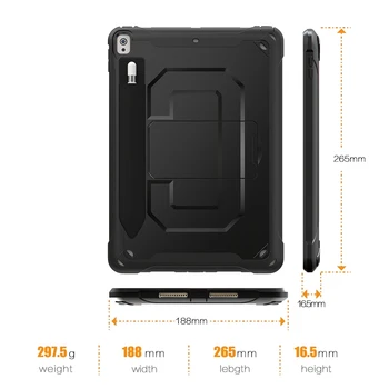 

For iPad Air 3 10.5 Inch Tablet PC Case TPU Shockproof Protective Back Cover with Pen Slot Tablet Stand Case