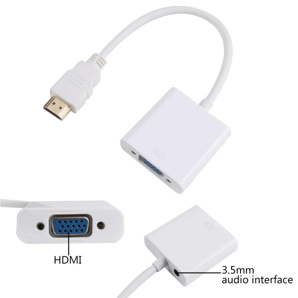 HDMI в VGA с 3,5 мм аудио адаптер кабель конвертер мужчин и женщин