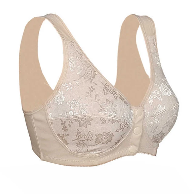 Womens Push Up Bra Front Buckle Wireless Ladies Comfortable