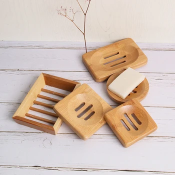 

Natural Bamboo Soap Dish Container Soap Tray Storage Rack Holder Soap Plate Box Container Stand Home Bathroom Cleaning Supplies