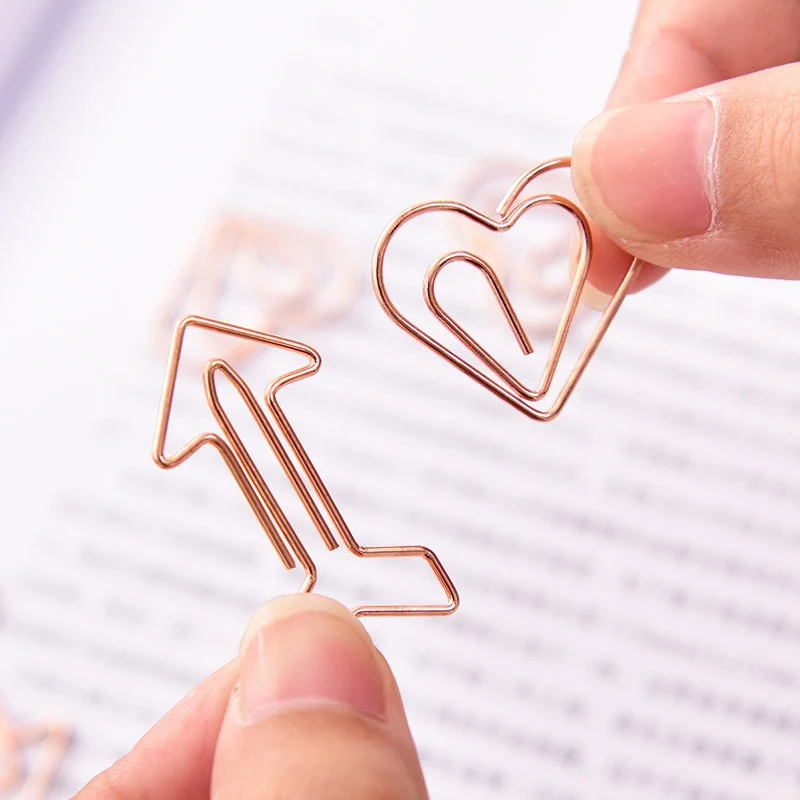 

12Pcs Mini Metal Clips Color Clips Ticket Holder Love Shape Clips For Kids Korean Stationery School Office Supplies