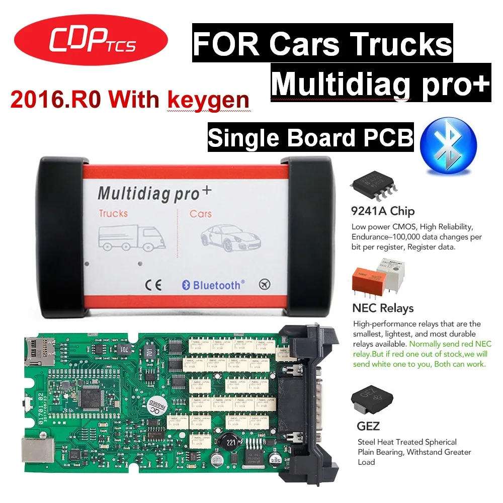 OBD2 Multidiag pro+ vci R0 Keygen одноплатный pro Plus сканер Tcs автомобильный Грузовик Диагностика неисправностей авто детектор сканирующие инструменты