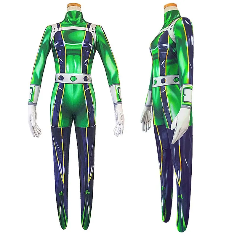 

Festival Boku No Hero Academia Froppy Cosplay Costume Pro Hero Tsuyu Asui My Hero Academia Zentai Bodysuit3XL