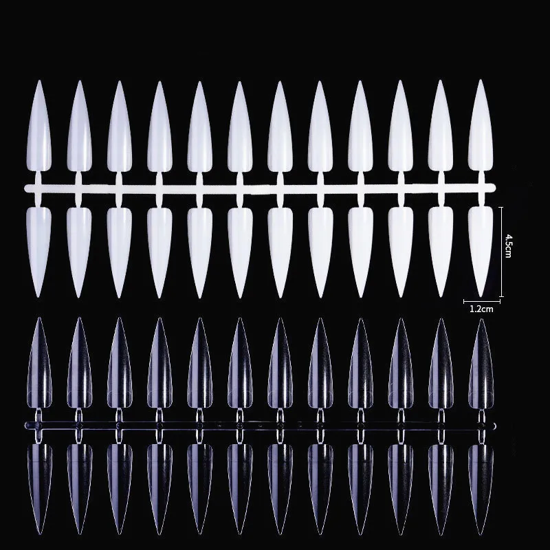 240 шт длинные стилеты для ногтей, цветные образцы, палитра для практики, круглые острые накладные кончики для дизайна ногтей, акриловая салонная натуральная прозрачная доска для демонстрации