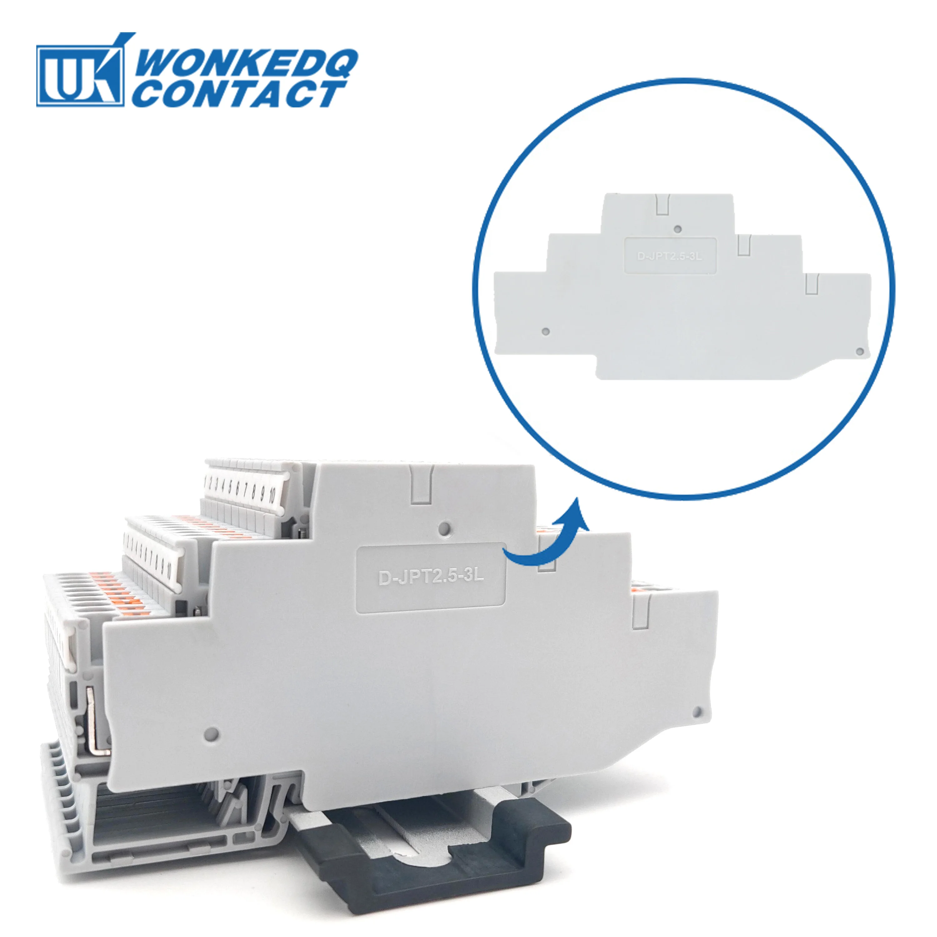 1Pc D-PT2.5-3L End Barrier Plate PT 2.5-3L Plug Wire Electrical Connector Din Rail Terminal Block Accessories End Cover din rail terminal block