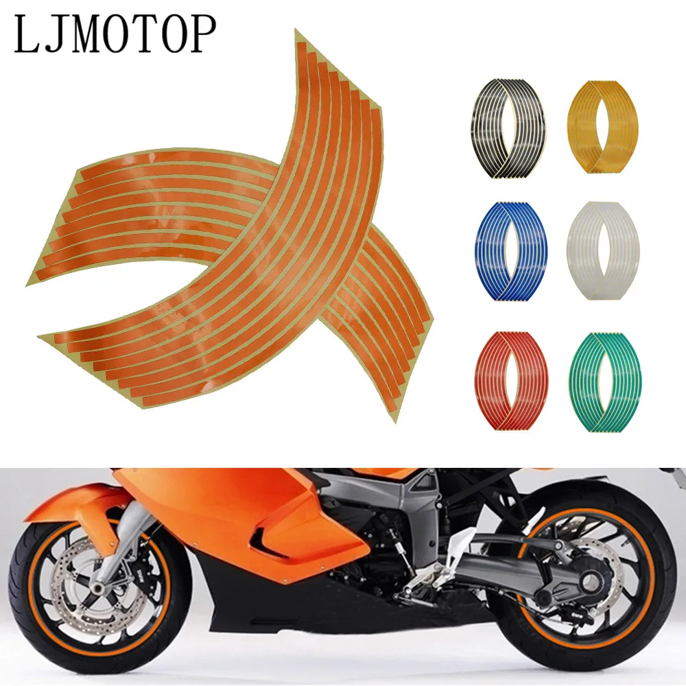 

Motorcycle Wheel Sticker Motocross Reflective Decals Rim Tape Strip For Honda CR80R 85R XR125 KTM Kawasaki Suzuki Yamaha
