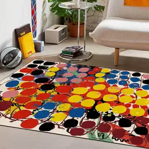 Nordic Style Carpet For Living Room Abstract Artistic Colorful Pattern Home Non-slip Area Rug Decor Non-slip Rug Large Floor Mat