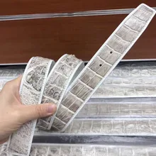 

New Alligator Skin Men's Business Back Bone White Belt Genuine Leather Leisure No Splicing Belt Women High Quality Smooth Belt