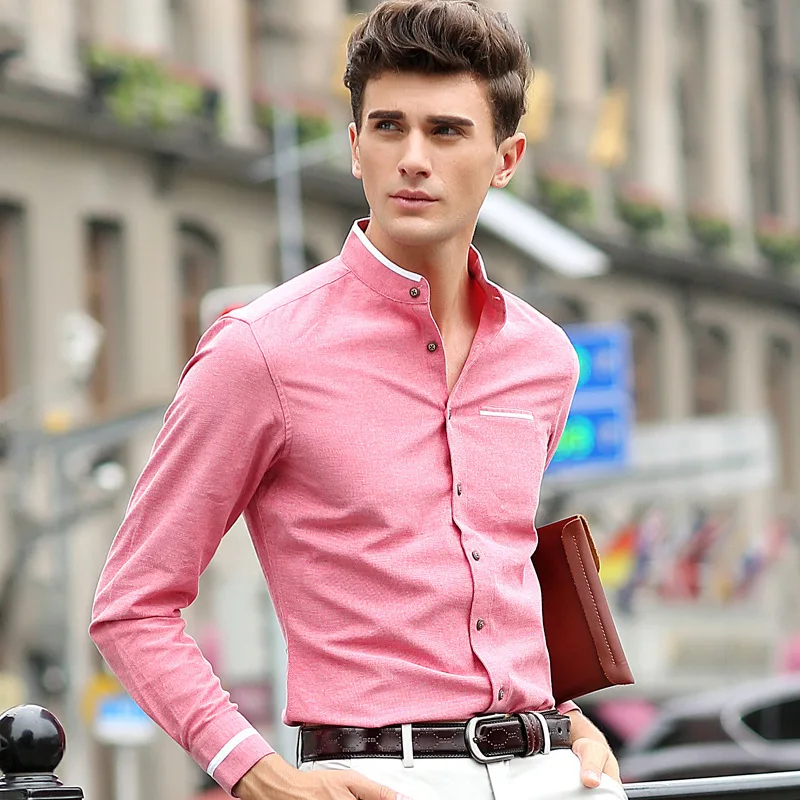 Stand Collared Shirts Fashion Youth 