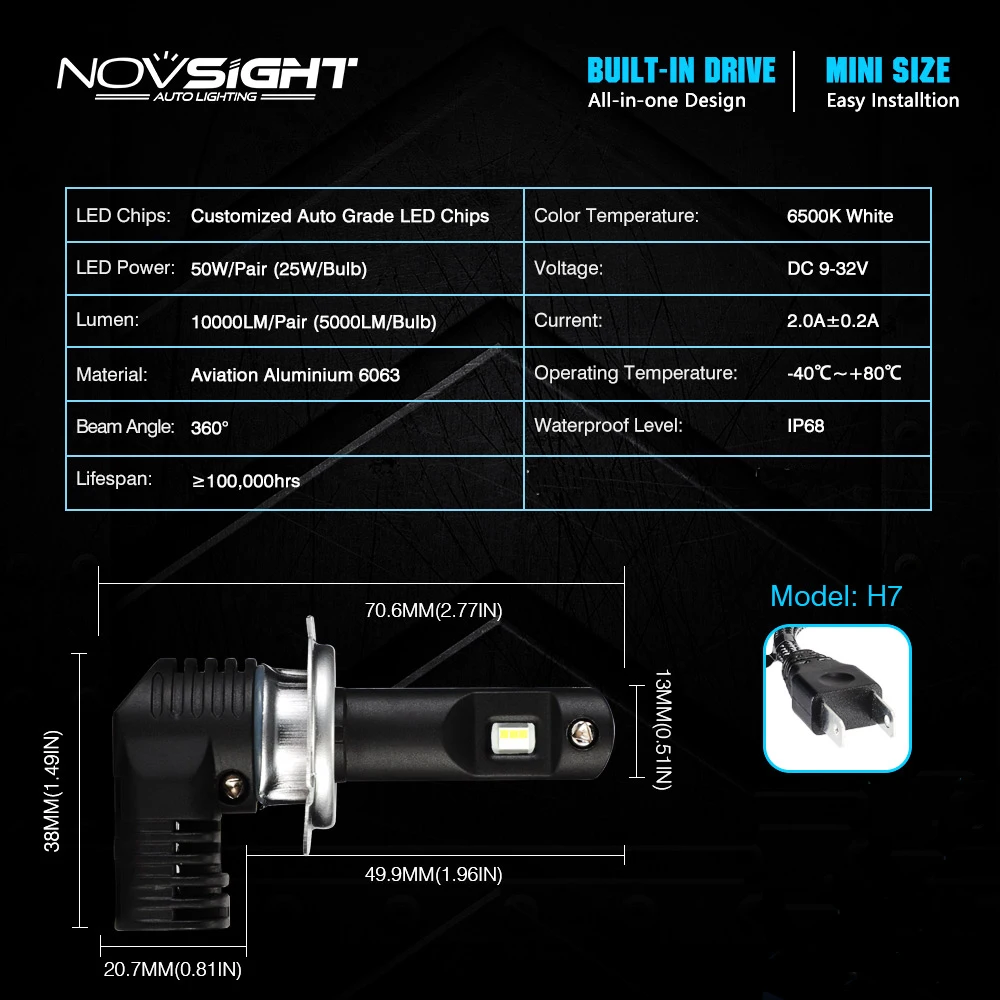 2 предмета в комплекте 9 V-32 V 50W H11/H7/9005/9006 Автомобиля СВЕТОДИОД противотуманный лампа набор для замены комплекта из 6500K