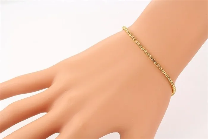 6 цветов золотого цвета Кластерные стразы кристаллы тонкие крошечные теннисные цепи браслеты ювелирные изделия для женщин девушек Pulseira feminina