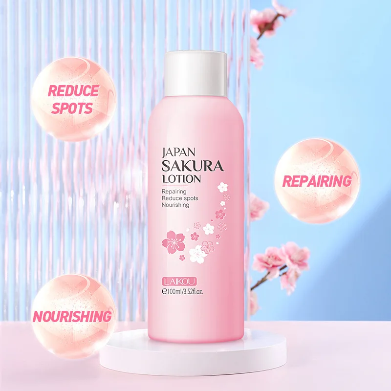 Sakura Face Lotion Moisturizing Essence Shrink Pores Repairing Facial Skin Care Products facial essence