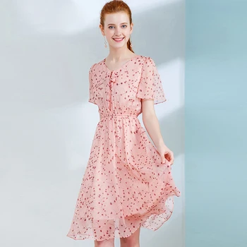

Only Plus 2020 Spring Pink Polka Dot Dresses Ruffle Button Elegant Party Dress Long Sleeve O-Neck Knee-Length Casual Vestidos
