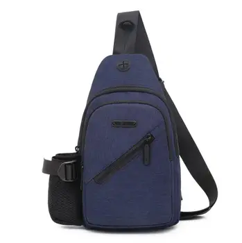 

YILUNXI Casual Oxford cloth men's chest bags Multi-functional stylish man's cross-body bag Headphone jack male chest pack