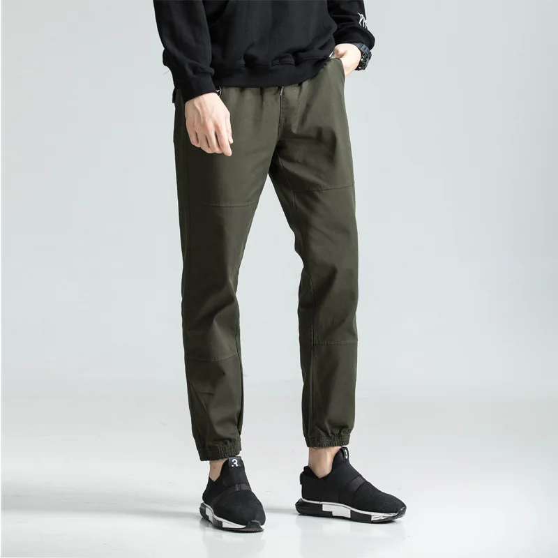 

AliExpress New Style Men's Casual 9 Pants Elastic Waist Hugging Beam Leg Men Capri Casual Pants