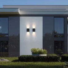 Светодиодный светильник CREE COB Up down, Уличный настенный светильник, современный алюминиевый настенный светильник, светильник для передней двери, водонепроницаемый, 220 В-240 В, для забора, лестницы, гаража