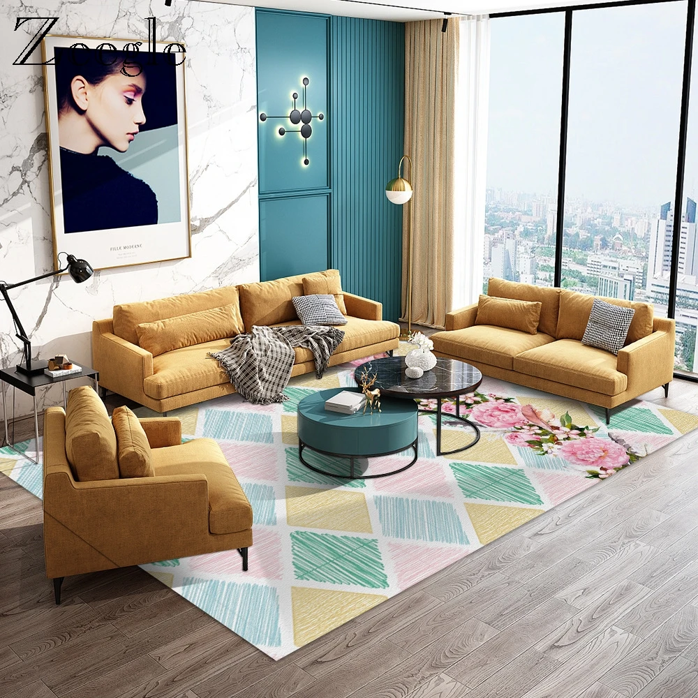 Zeegle ковер для гостиной, современный прикроватный ковер, водопоглощающий пол, ковер для стола, нескользящий ковер для украшения дома
