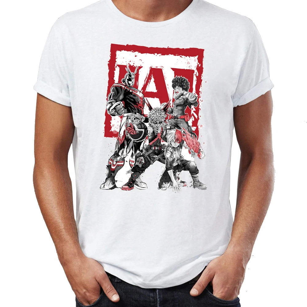 

Men's T Shirt My Hero Academia All Might Bakugo Deku Todoroki Awesome Illustration Artwork Printed Tee