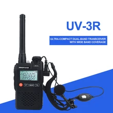 

Baofeng walkie talkie UV-3R mini FM TWO WAY RADIO VOX dual band dual display with handsfree 2W 99ch