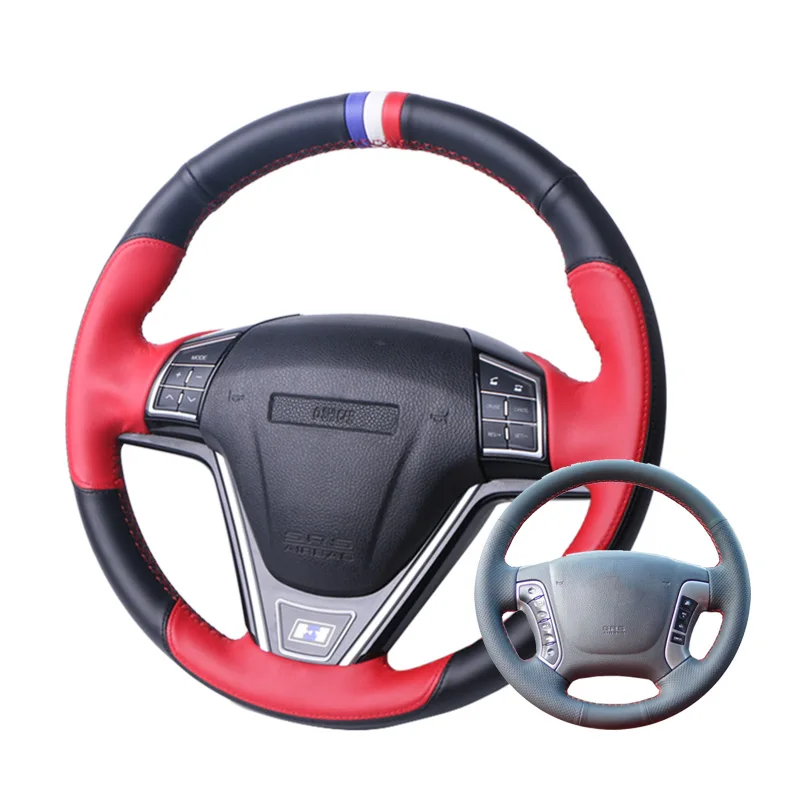Искусственный чехол рулевого колеса автомобиля кожа для hyundai Santa Fe 2006-2012