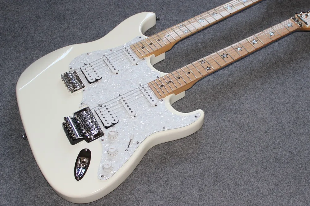 Электрогитара. 12-6 струн с двойной шеей белый gitaar. oem guitarra. Реальные фотографии